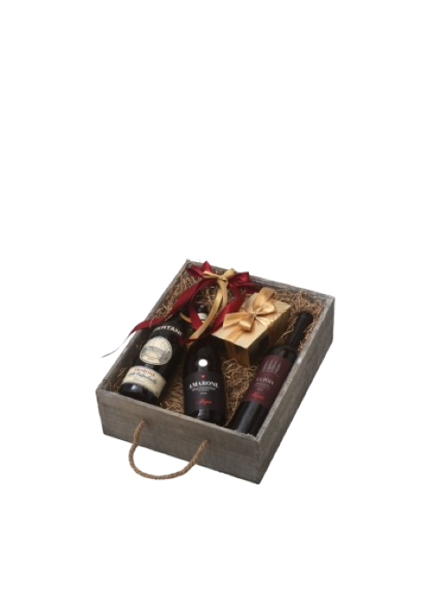 GIFT TRIPLE GREY BOX - RED WINE