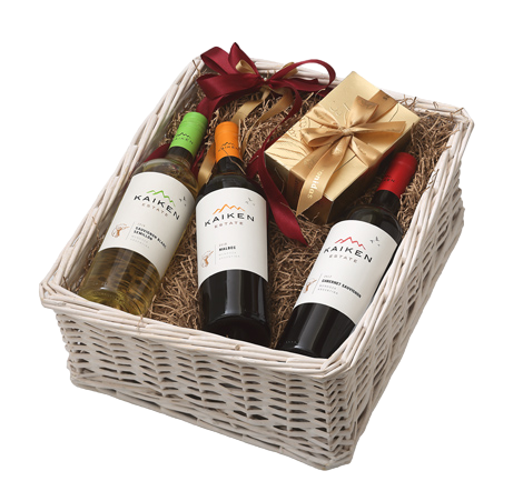 GIFT TRIPLE WHITE BASKET - KAIKEN ESTATE