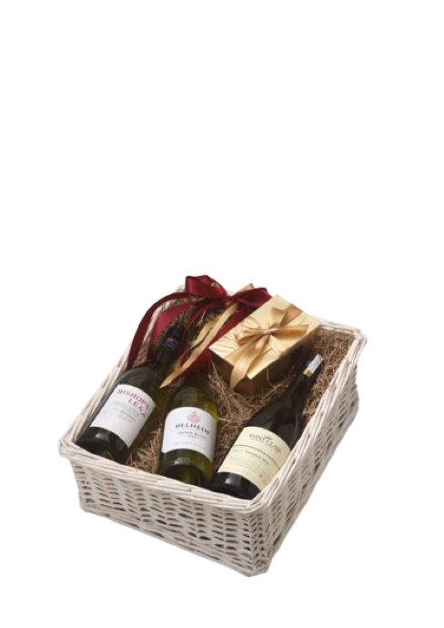 GIFT TRIPLE WHITE BASKET - NEW WORLD