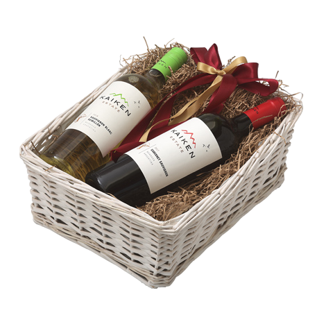 GIFT DOUBLE WHITE BASKET - KAIKEN ESTATE