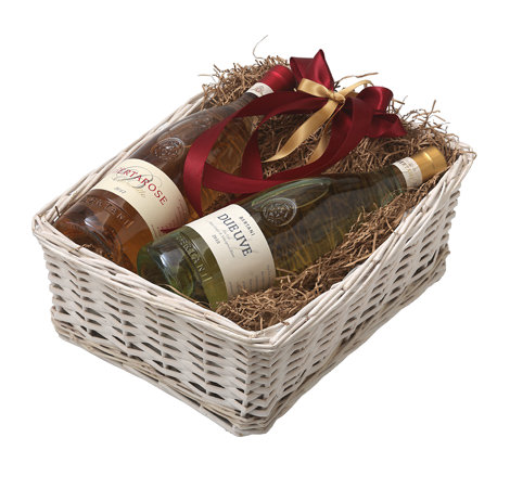 GIFT DOUBLE WHITE BASKET - BERTANI